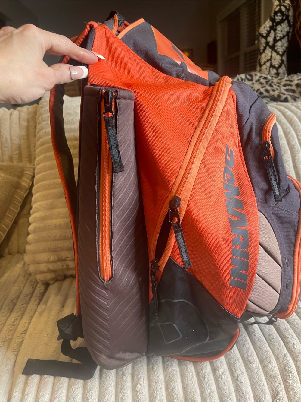 DeMarini Voodoo Baseball Softball Equipment Backpack Black Orange - Picture 4 of 11